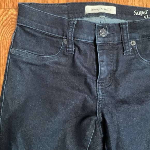 Henry & Belle Jeans, Super Skinny, Dark Blue Denim, 5-Pocket Style, Sz 27 x 32.5 - Picture 3 of 12